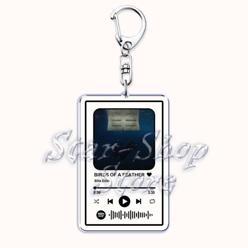 Popular Singer Keychain for Women Accessories HIT ME HARD AND SOFT Music Playlist Code Pendant Keying Jewelry Fans Friends Gifts