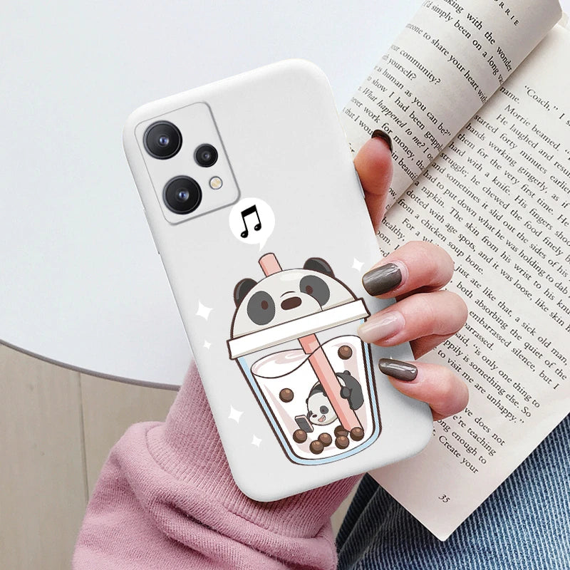 For Realme 9 4G Case 9 Pro Plus Cover Cute Heart Flower Back Cover Soft Silicone Protective Funda For OPPO Realme 9 Pro+ Shell
