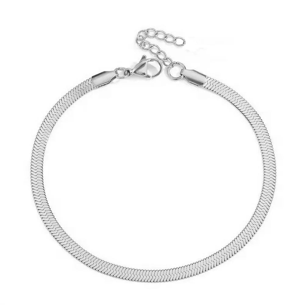 Classic Snake Bone Chain Anklet for Women Girls Adjustable Summer Beach Chain Anklet Bracelet For Women Jewelry Exquisite Gift