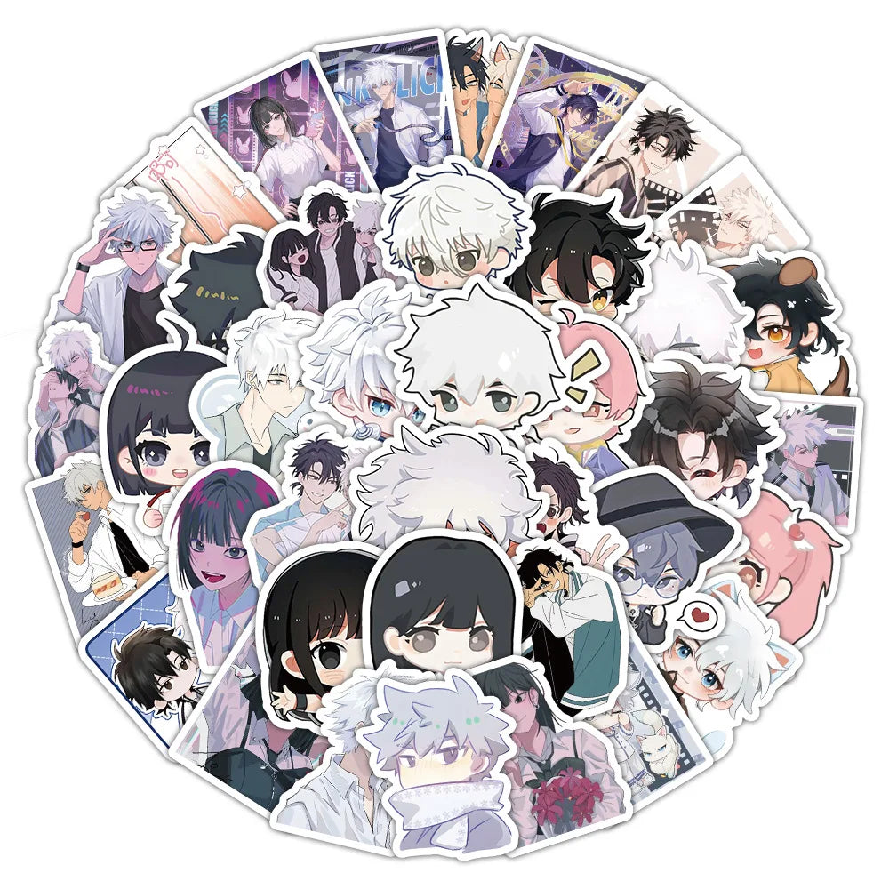 10/30/60PCS Link Click Cute Cartoon Anime Graffiti Sticker Decorative Glasses Case Phone Case Scrapbook Waterproof Decal Toy