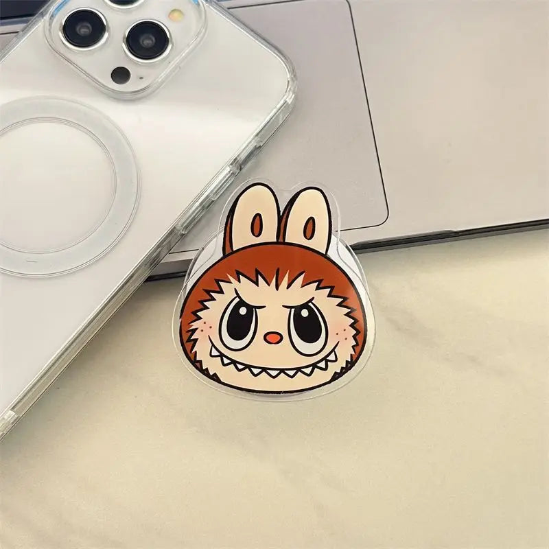 Korean La Cute BuBu Cartoon Magnetic Phone Grip Tok Griptok Phone Holder Girl for IPhone 16 15 13 Samsung Universal Stand Holder