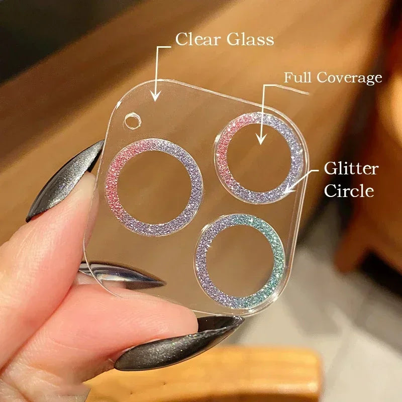 Full Cover Tempered Glass Glitter Diamond Camera Protector For IPhone 16 Pro Max Plus 16Pro 16ProMax Lens Protector Anti-scratch
