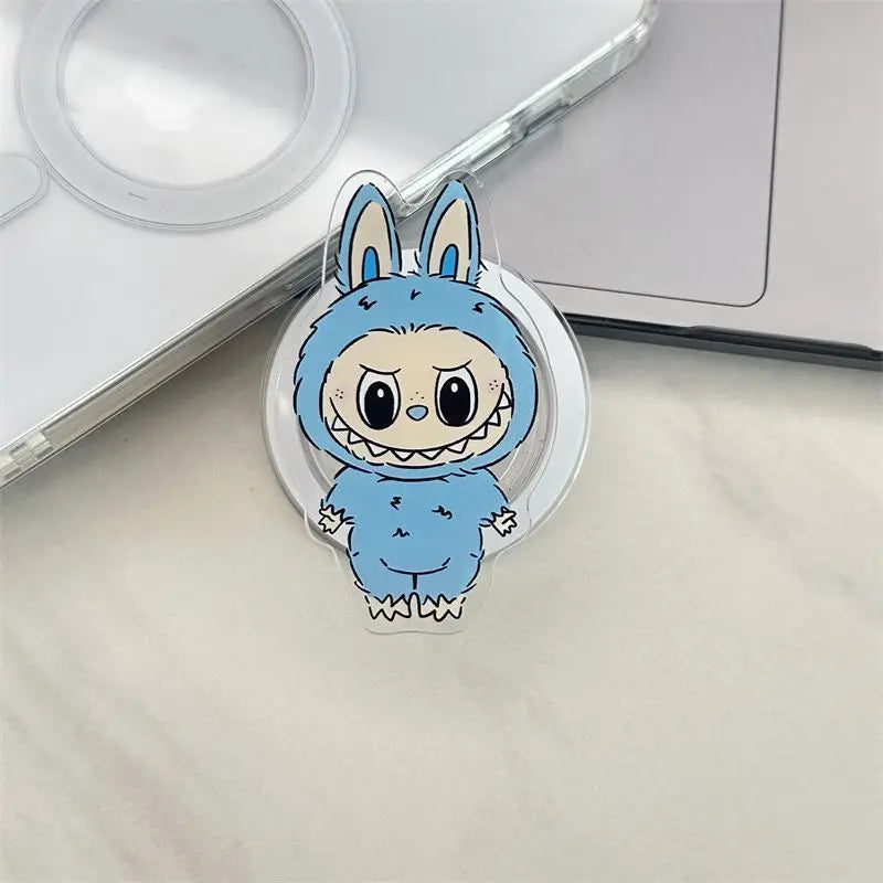 Korean La Cute BuBu Cartoon Magnetic Phone Grip Tok Griptok Phone Holder Girl for IPhone 16 15 13 Samsung Universal Stand Holder