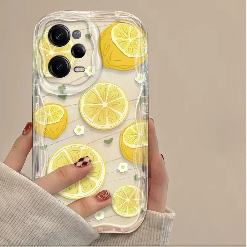 Fresh Lemon Fruit3D Clear Phone Case For Xiaomi Redmi Note 14 13 12 12C 11 Pro Plus 5G 12S 11S 10S Redmi 14C 13C 12 4G A3 A3X
