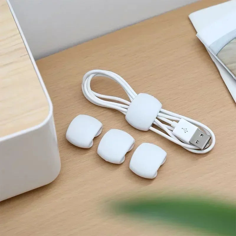 4pcs Cable Winder Cable Organizer Clips Mouse Wire Headphone Holder USB Charger Holder Desk Tidy Organizer Wire Cord Protector