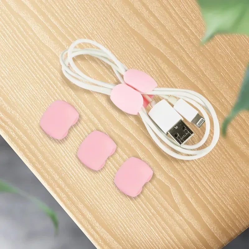 4pcs Cable Winder Cable Organizer Clips Mouse Wire Headphone Holder USB Charger Holder Desk Tidy Organizer Wire Cord Protector