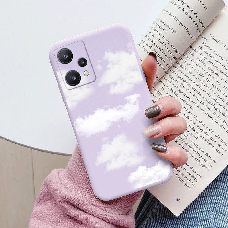 For Realme 9 4G Case 9 Pro Plus Cover Cute Heart Flower Back Cover Soft Silicone Protective Funda For OPPO Realme 9 Pro+ Shell