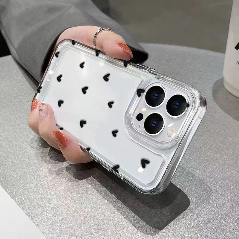 Phone Case For Xiaomi Redmi Note 14 13 12 Pro Plus 5G 12S 11S 11 Redmi 12 13 13C Heart Graphic Soft Silicone Clear Bumper Cover