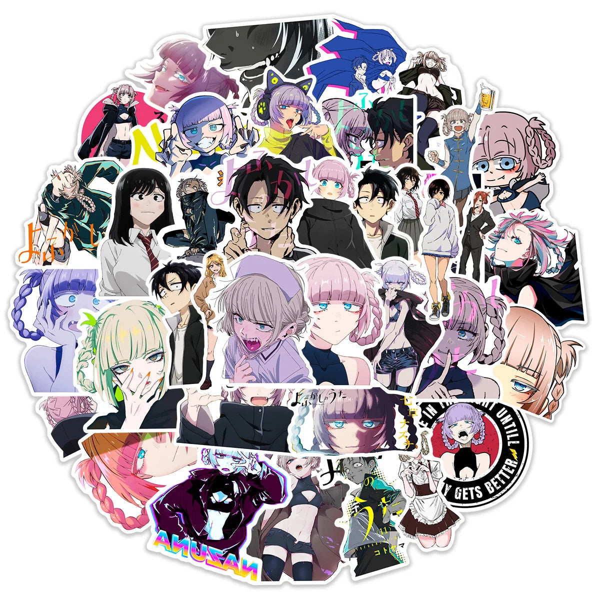 10/30/50PCS Call Of The Night Anime Stickers Kou Nazuna Sticker Waterproof Laptop Skateboard Motorcycle Guitar Phone Girls Decal