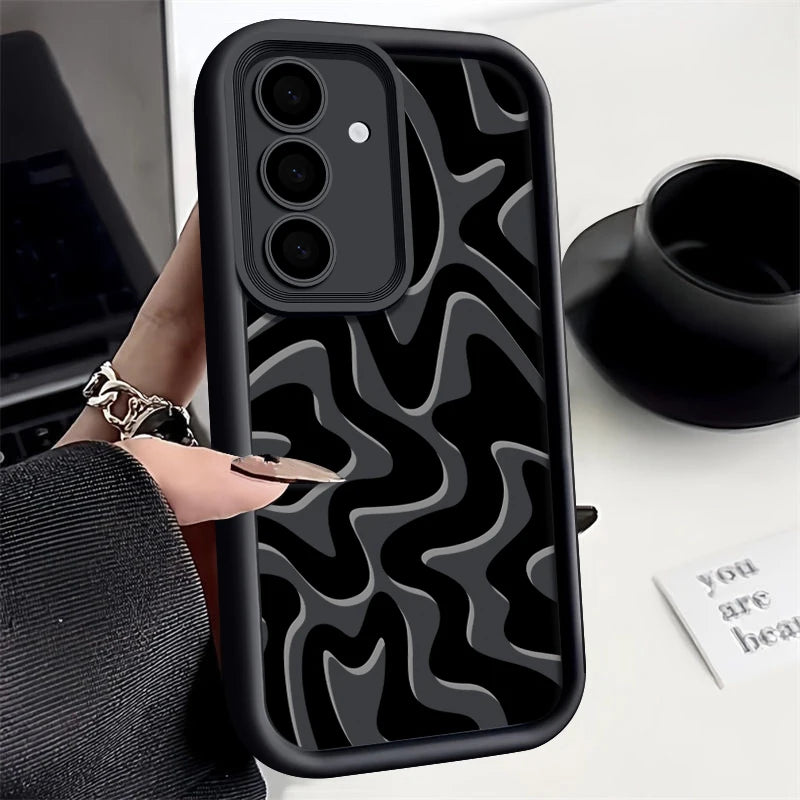 Striped Pattern Case For Samsung Galaxy A16 A55 A54 A15 A14 A25 A35 A56 5G S25 Edge S25 S24 S23 S22 Ultra S24 FE TPU Cover