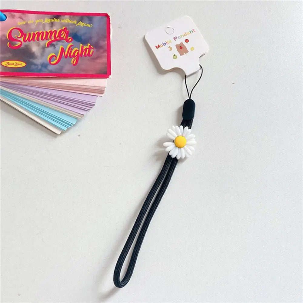 Strap Hanging Rope Phone Charms Keys Short Rope Mobile Phone Lanyard Wrist Hand Lanyard Phone Hanging Rope Flowers Phone Strap