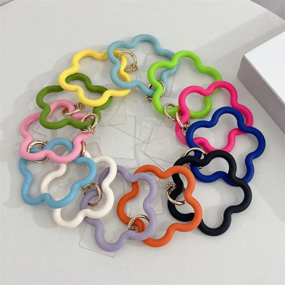 Silicone Mobile Phone Wristband Buckle Colorful Star Shaped Mobile Phone Straps Anti-fall Chain Phone Case Hanging Cord