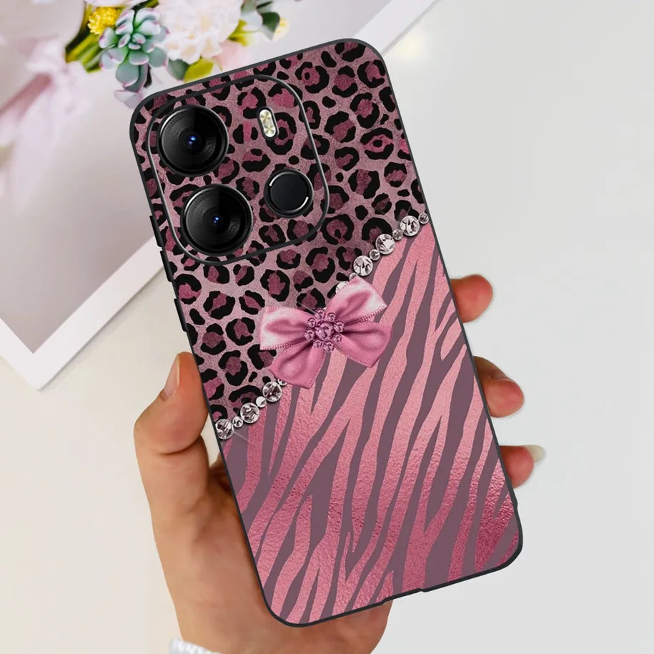 For Infinix Smart 7 HD Case Smart 7 Plus Soft Silicone Cover for Infinix Smart7 HD Capa Smart7hd Phone Cases Cute Dinosaur Funda