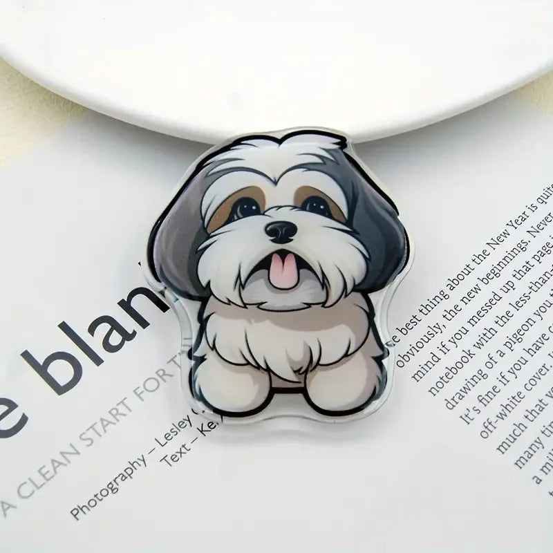 Cartoon Cute Animal Dog Expanding Stand Grip Mobile Phone Holder for IPhone 15 14 13 Samsung Pocket Socket Griptok Flip Bracket