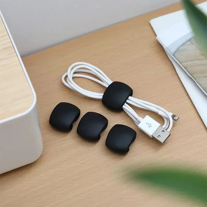 4pcs Cable Winder Cable Organizer Clips Mouse Wire Headphone Holder USB Charger Holder Desk Tidy Organizer Wire Cord Protector