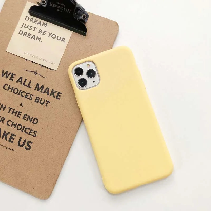 Candy Color Phone Case For iPhone 14 Plus 14 Pro Max 11 12 13 Pro X 7 8 Plus XR XS Max 12 mini Soft TPU shockproof Cover Funda