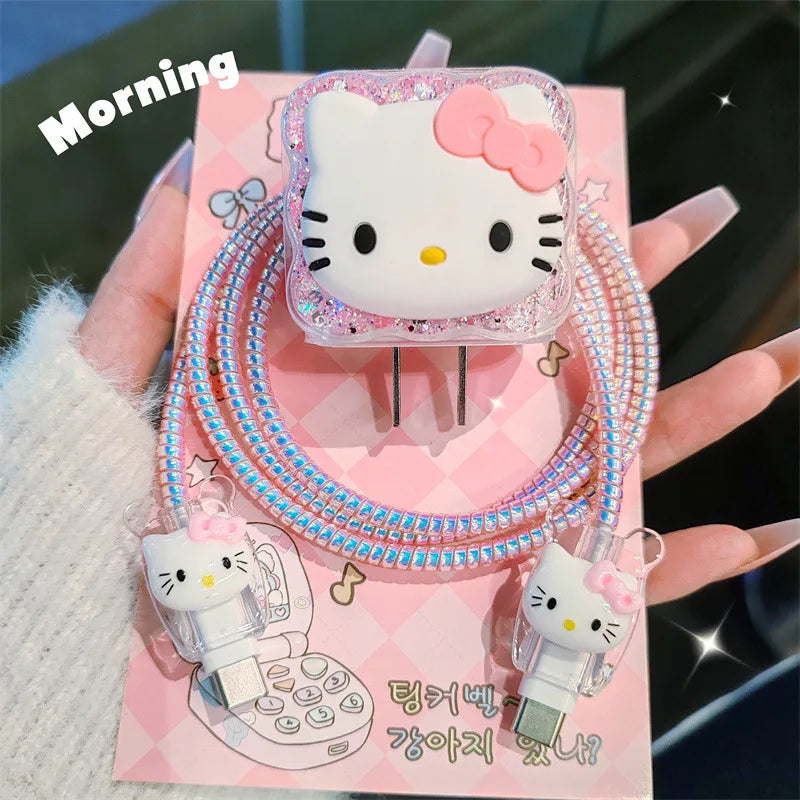 Sanrio Data Cable USB Protective Case Is Suitable for IPhone 20W Plug Cable Anti-break Fast Charging Cute Protective Case