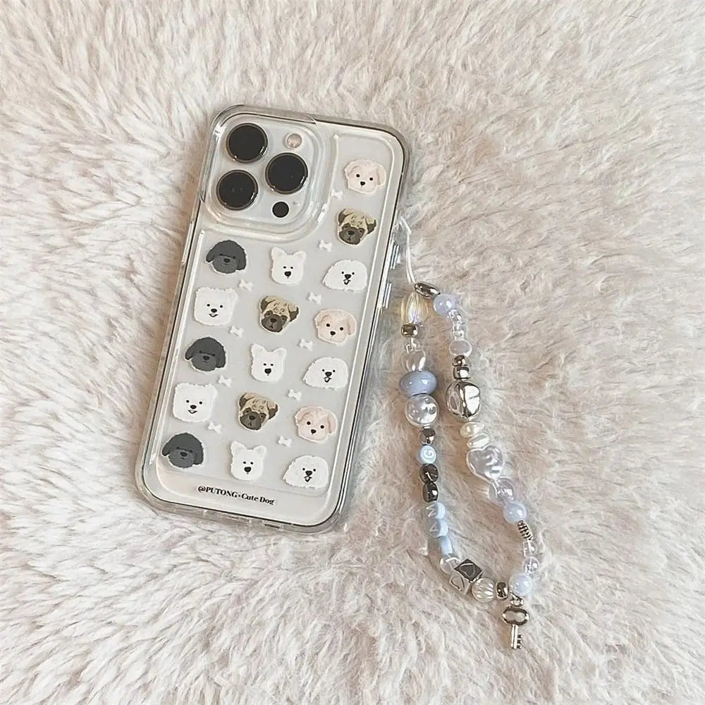 Hanging Cord Beaded Phone Chain Trendy Pendant Phone Charms Star Pearl Phone Strap Women Girls Handmade Summer Mobile Lanyard
