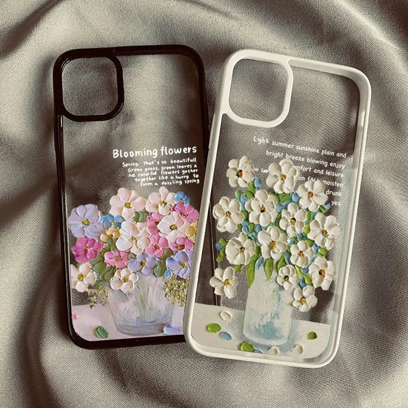 Oil Painted Flowers Phone Case For Xiaomi Redmi Note 14 Pro 12 11 13 Pro Plus 5G Redmi 14C 13C 12C 4G Poco X6 X5 Pro Cover