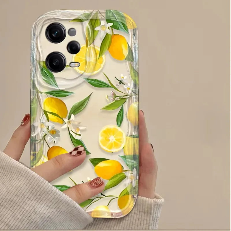 Fresh Lemon Fruit3D Clear Phone Case For Xiaomi Redmi Note 14 13 12 12C 11 Pro Plus 5G 12S 11S 10S Redmi 14C 13C 12 4G A3 A3X