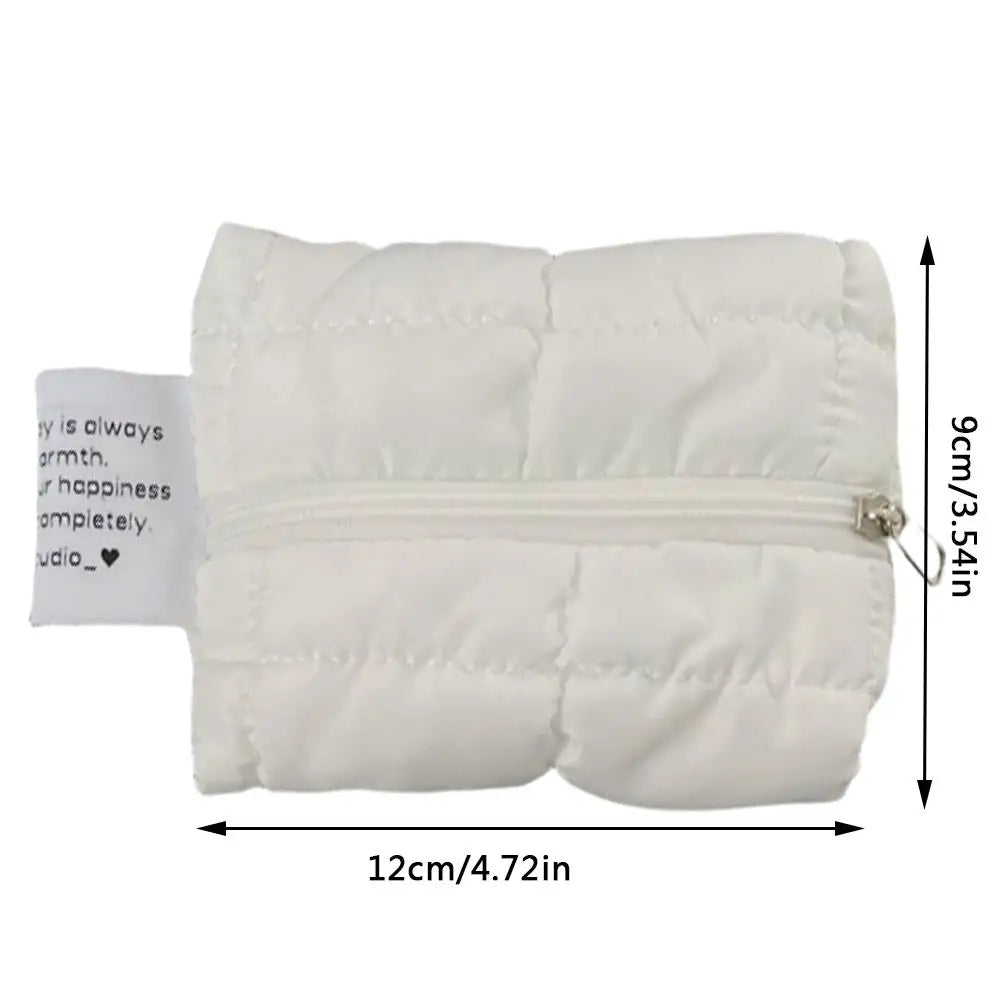 2025 Cute Mini Change Storage Bag Solid Color Cloud Pleated Coin Purse Portable Women's Earphone Coins Keys Wallet Cosmetic Bag
