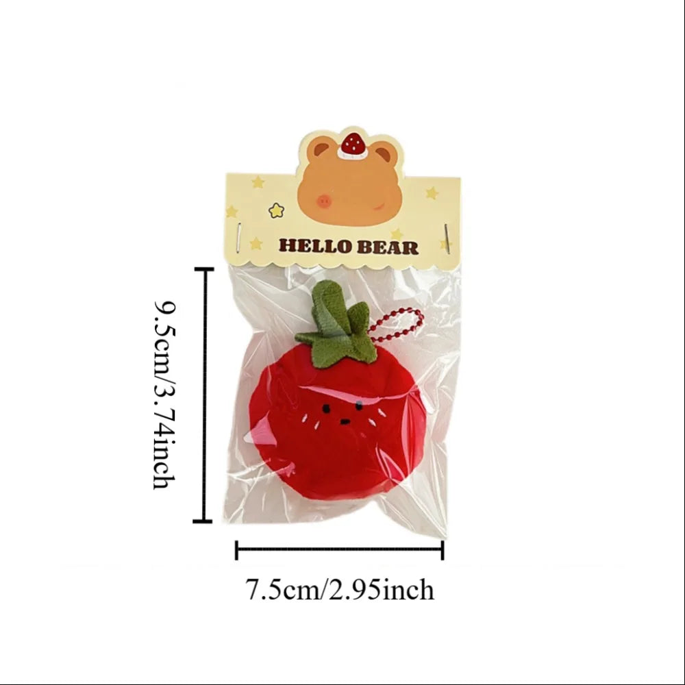 Funny Cartoon Food Plush Keychain Potato Croissant Tomato Plush Key Chain Soft Toys Bag Pendant Unisex