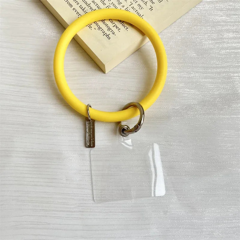 Silicone Wristbands Ring Circle Bracelet Charm Lanyards Strap for Mobile Phone Keychain Anti-Lost Cell Phone Lanyard