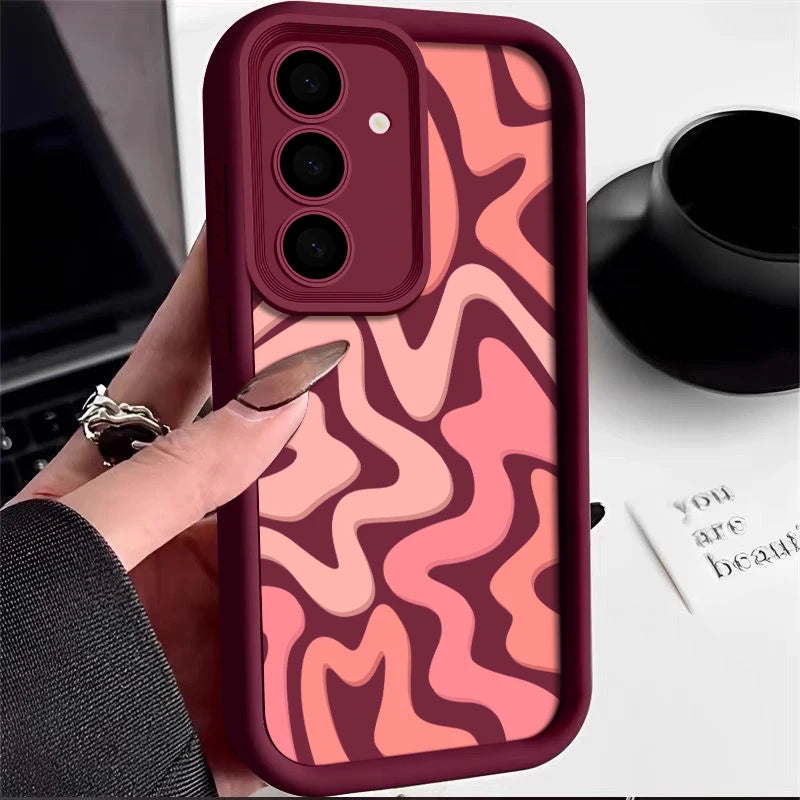 Striped Pattern Case For Samsung Galaxy A16 A55 A54 A15 A14 A25 A35 A56 5G S25 Edge S25 S24 S23 S22 Ultra S24 FE TPU Cover