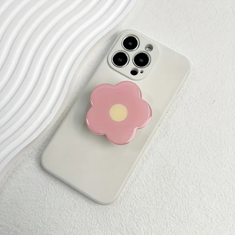 Clear Flower Folding Expandable Mobile Phone Grip Holder Socket Pocket Support for IPhone 16 Finger Ring Griptok Expanding Stand