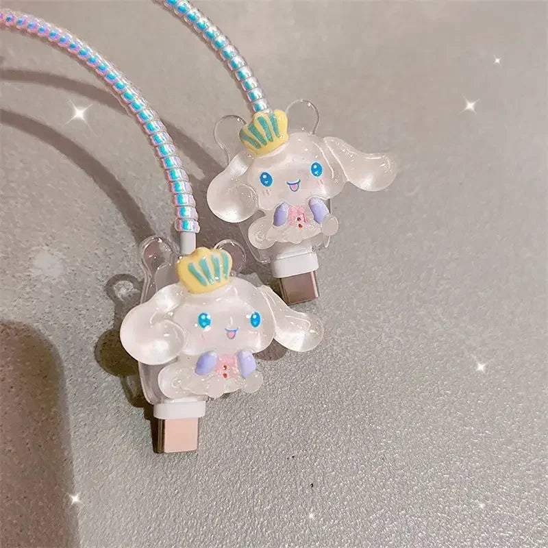 Sanrio Cinnamoroll IPhone Charger Protective Case for IPhone15 Cute Cartoon My Melody Mobile Phone Data Cable Protective Case