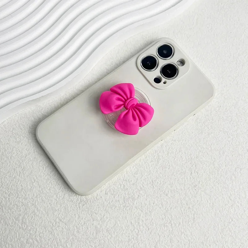 Korean Cute Colorful Bowknot Phone Holder Griptok Finger Ring Support For iPhone Samsung Cases Grip Tok Socket Bracket Girl Gift