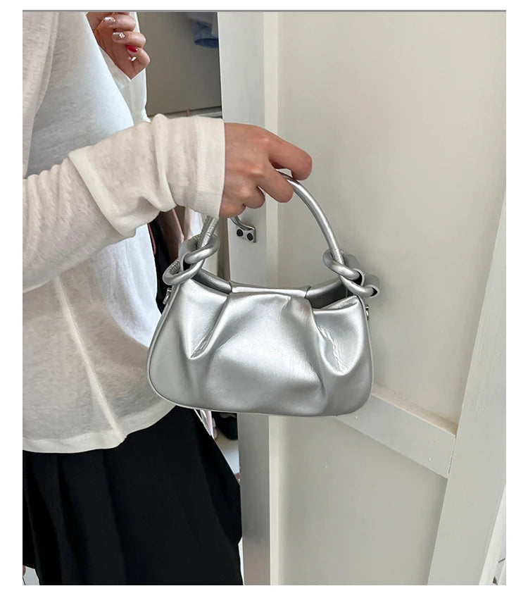 Advanced Sense Retro Women's Shoulder Bags 2025 New Versatile Niche Design Handbags Light Luxury Fashion Solid Crossbody Bag