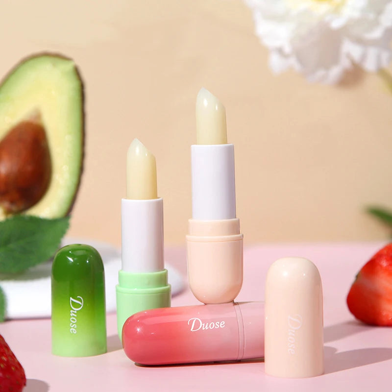 1/3pcs/set Fruits Lip Balm Sets,Temperature Color Change Moisturizing Nourishing Hydrating Lipstick Kits,Lips Skin Lip Gloss