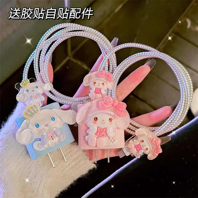 Sanrio Cinnamoroll IPhone Charger Protective Case for IPhone15 Cute Cartoon My Melody Mobile Phone Data Cable Protective Case