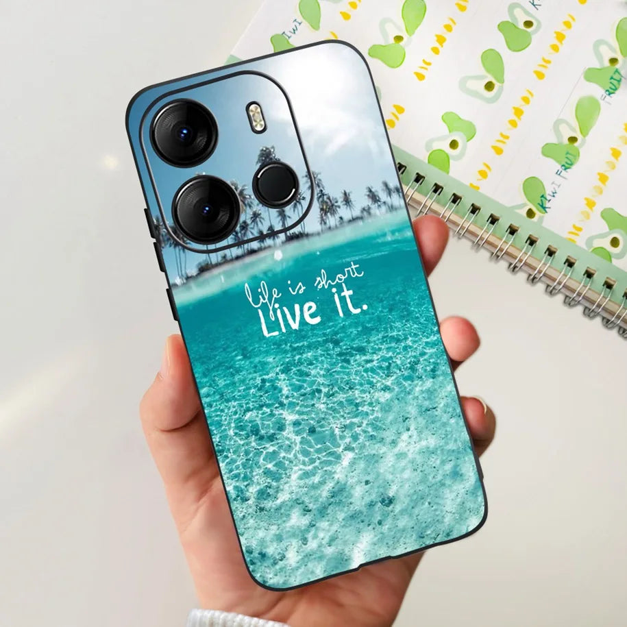 For Infinix Smart 7 HD Case Smart 7 Plus Soft Silicone Cover for Infinix Smart7 HD Capa Smart7hd Phone Cases Cute Dinosaur Funda