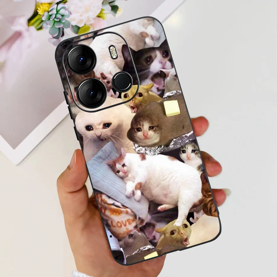 For Infinix Smart 7 HD Case Smart 7 Plus Soft Silicone Cover for Infinix Smart7 HD Capa Smart7hd Phone Cases Cute Dinosaur Funda