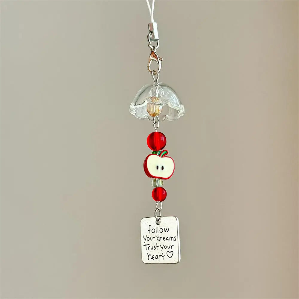Phone Charm Strap Jellyfish Wind Chime Lily Flower Pendant Keychain Cute Key Phone Lanyard Women Girl Bag Ornament