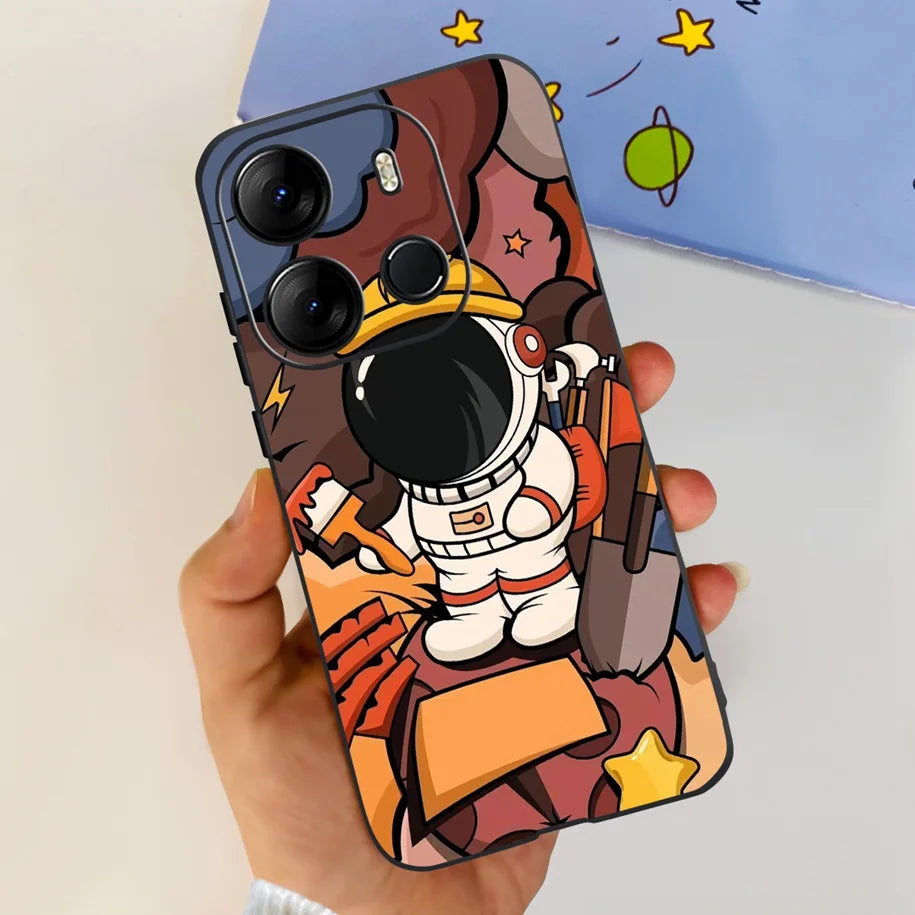 For Infinix Smart 7 HD Case Smart 7 Plus Soft Silicone Cover for Infinix Smart7 HD Capa Smart7hd Phone Cases Cute Dinosaur Funda
