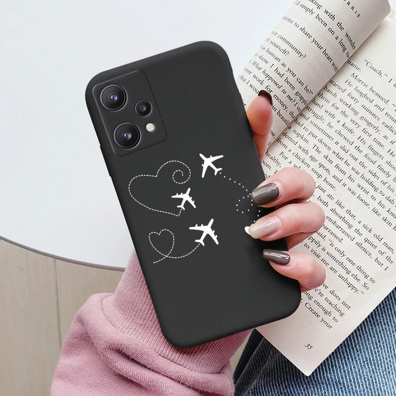 For Realme 9 4G Case 9 Pro Plus Cover Cute Heart Flower Back Cover Soft Silicone Protective Funda For OPPO Realme 9 Pro+ Shell