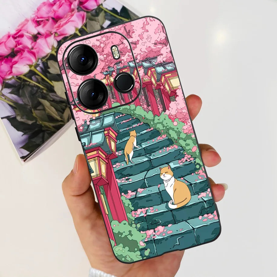 For Infinix Smart 7 HD Case Smart 7 Plus Soft Silicone Cover for Infinix Smart7 HD Capa Smart7hd Phone Cases Cute Dinosaur Funda