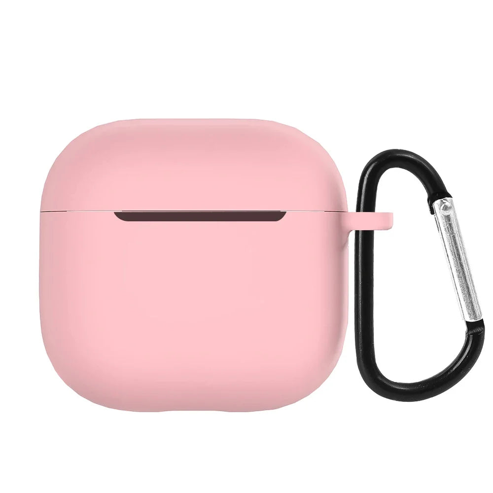 Full Cover Silicone Cover Case for AirPods 4 Shockproof Anti-scratch Earphone Protective Sleeve with Carabiner for AirPods4