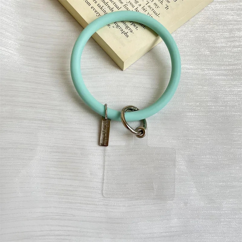 Silicone Wristbands Ring Circle Bracelet Charm Lanyards Strap for Mobile Phone Keychain Anti-Lost Cell Phone Lanyard