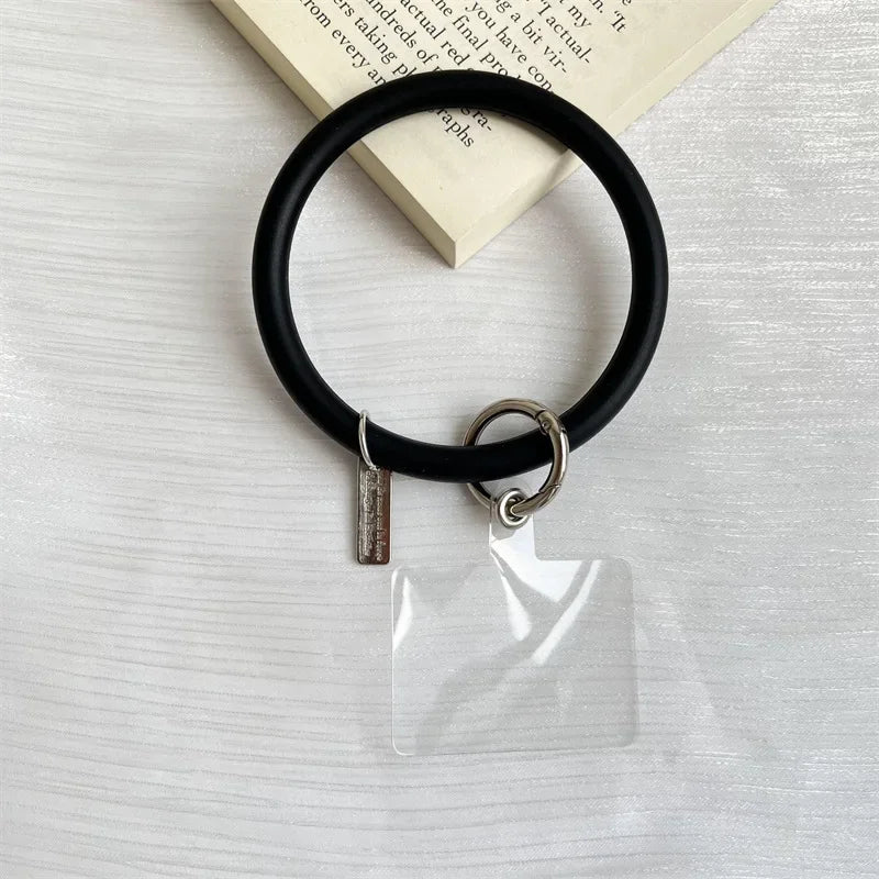 Silicone Wristbands Ring Circle Bracelet Charm Lanyards Strap for Mobile Phone Keychain Anti-Lost Cell Phone Lanyard