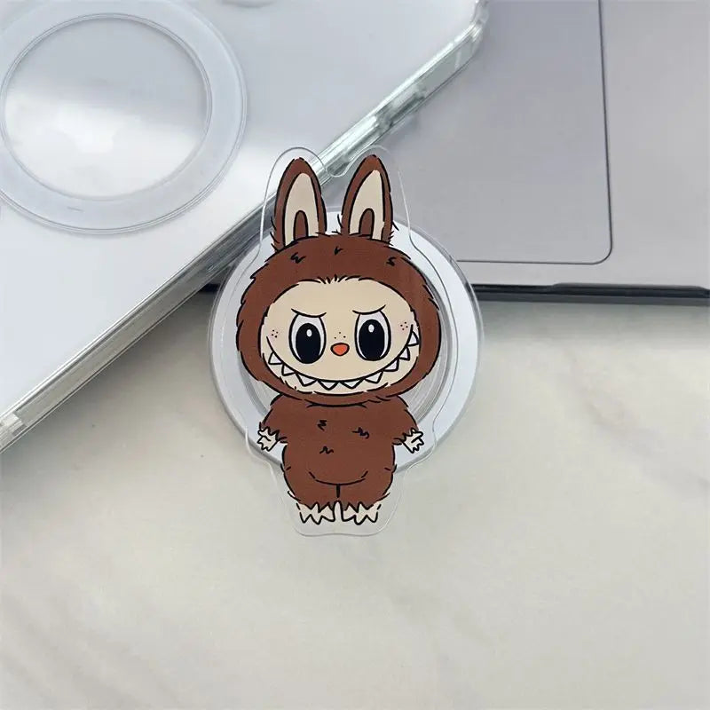 Korean La Cute BuBu Cartoon Magnetic Phone Grip Tok Griptok Phone Holder Girl for IPhone 16 15 13 Samsung Universal Stand Holder