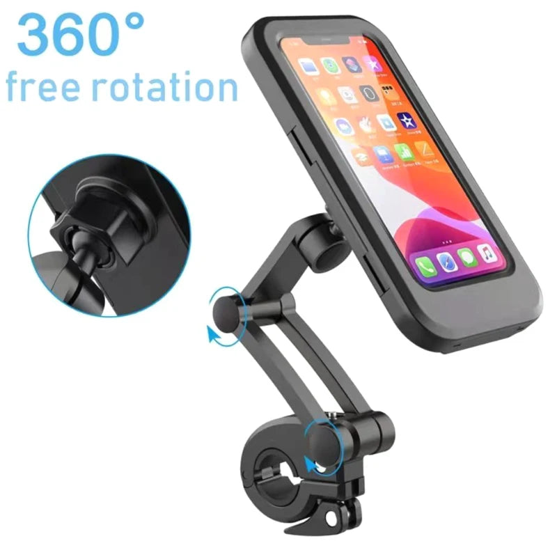 Waterproof Motorcycle Bike Mobile Phone Holder Magnetic Universal Bicycle GPS 360° Swivel Adjustable Motorcycle Cellphone Holder