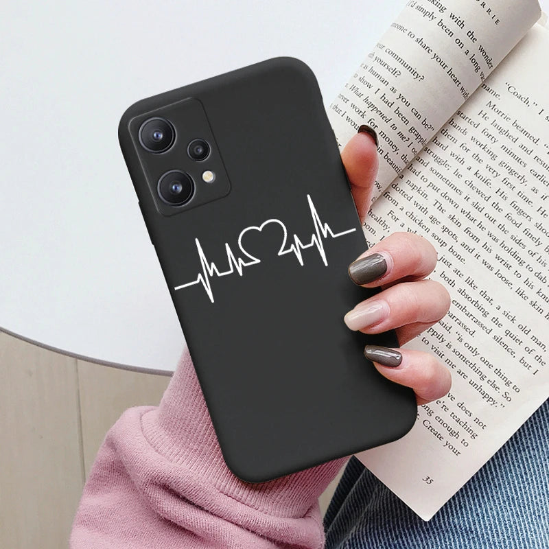 For Realme 9 4G Case 9 Pro Plus Cover Cute Heart Flower Back Cover Soft Silicone Protective Funda For OPPO Realme 9 Pro+ Shell