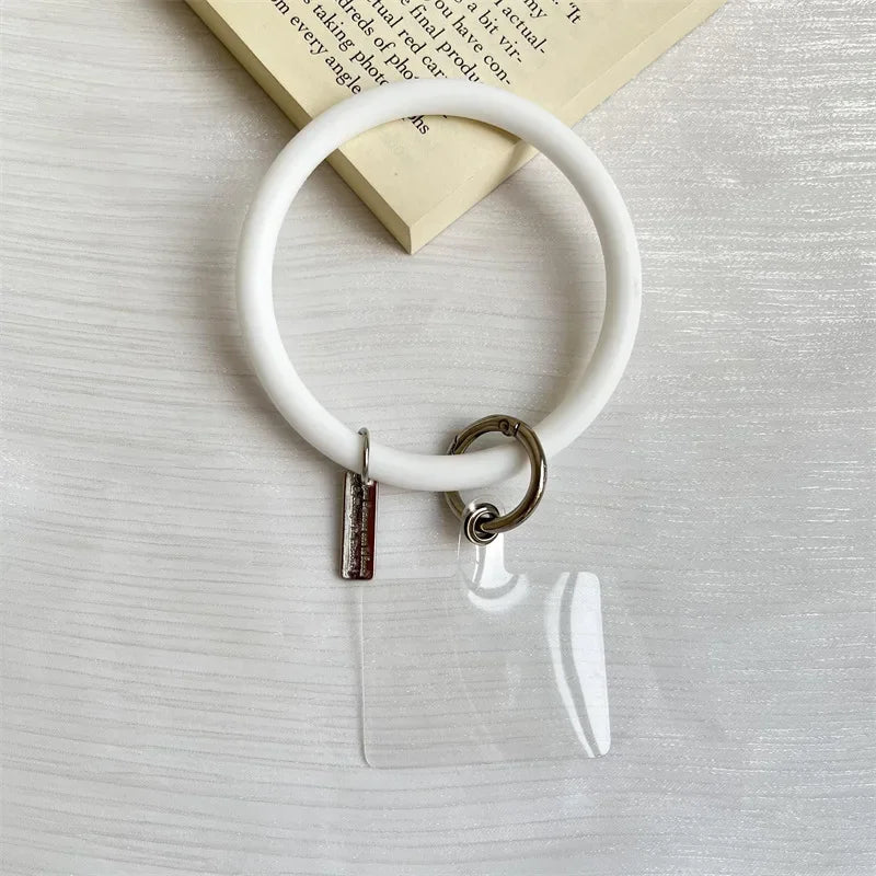 Silicone Wristbands Ring Circle Bracelet Charm Lanyards Strap for Mobile Phone Keychain Anti-Lost Cell Phone Lanyard