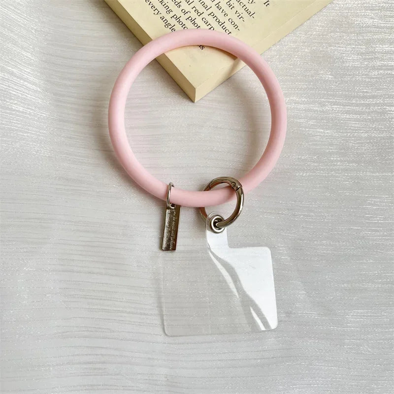 Silicone Wristbands Ring Circle Bracelet Charm Lanyards Strap for Mobile Phone Keychain Anti-Lost Cell Phone Lanyard
