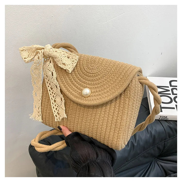 Luxury Straw Large Capacity Tote Bag Summer Beach Women Shoulder Bags Handmade Woven Bag Top-Handle Raffia Boho Woven Women Bags