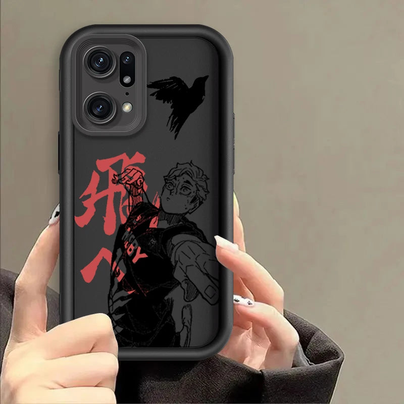 Anime Haikyuu 1 For OPPO Find X5 X3 A58 A57 A55 A53 A54 A92 A72 A74 A54 A74 A36 A76 A78 A94 Eye Ladder Phone Case TPU Coque